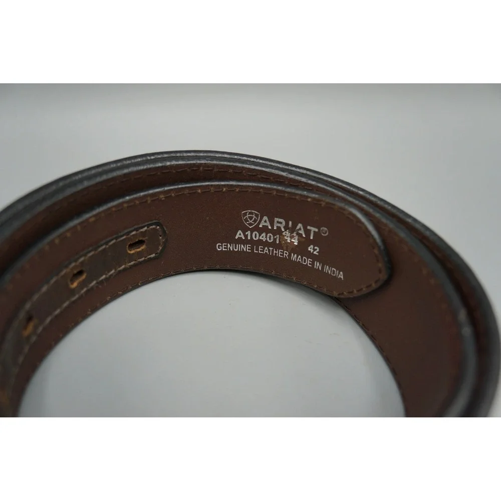 Ariat Mens Western Floral Tooled Brown Leather Belt A1040144 Size 42